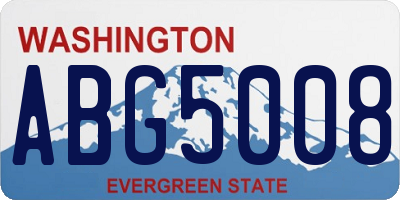WA license plate ABG5008