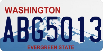 WA license plate ABG5013