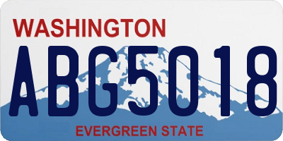 WA license plate ABG5018
