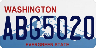 WA license plate ABG5020