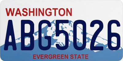WA license plate ABG5026