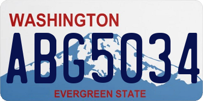 WA license plate ABG5034