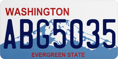 WA license plate ABG5035