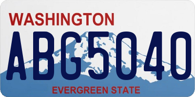 WA license plate ABG5040