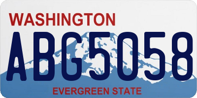 WA license plate ABG5058