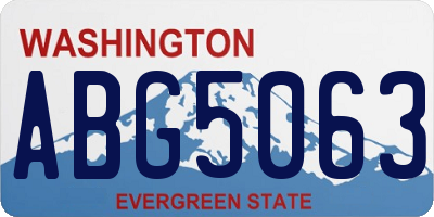 WA license plate ABG5063