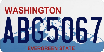 WA license plate ABG5067