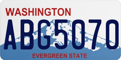 WA license plate ABG5070