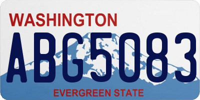 WA license plate ABG5083