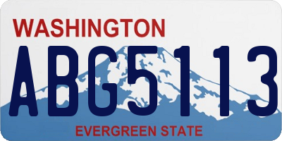 WA license plate ABG5113
