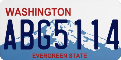 WA license plate ABG5114