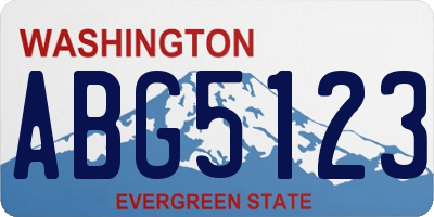 WA license plate ABG5123