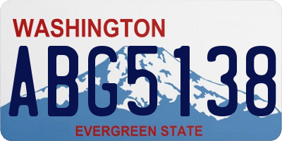 WA license plate ABG5138