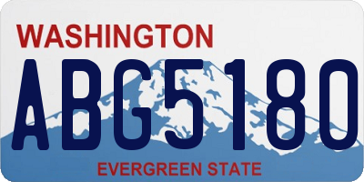 WA license plate ABG5180