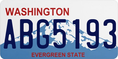 WA license plate ABG5193
