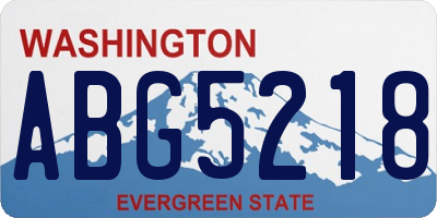 WA license plate ABG5218