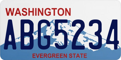 WA license plate ABG5234