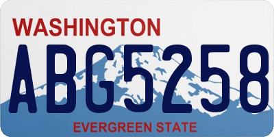 WA license plate ABG5258
