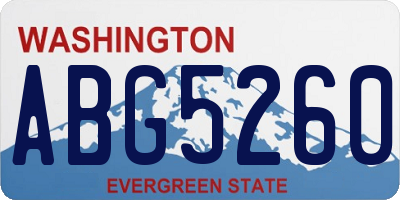 WA license plate ABG5260