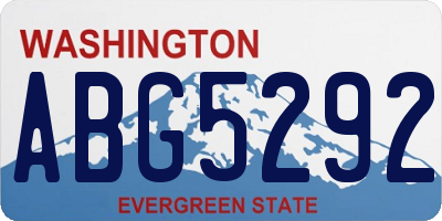 WA license plate ABG5292