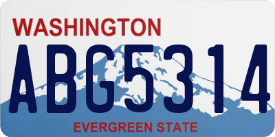 WA license plate ABG5314