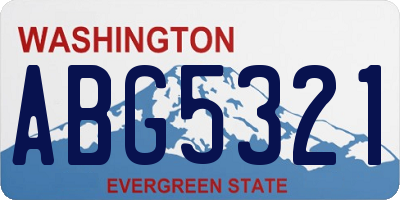 WA license plate ABG5321
