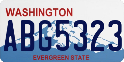 WA license plate ABG5323
