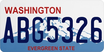 WA license plate ABG5326