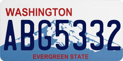 WA license plate ABG5332