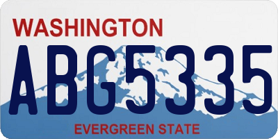 WA license plate ABG5335
