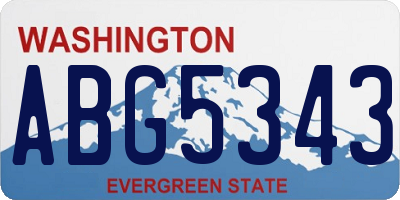 WA license plate ABG5343