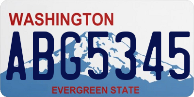 WA license plate ABG5345
