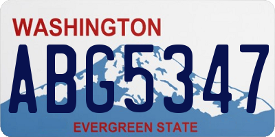 WA license plate ABG5347
