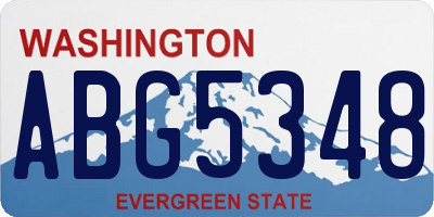 WA license plate ABG5348