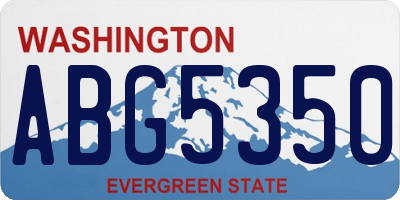 WA license plate ABG5350