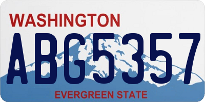 WA license plate ABG5357