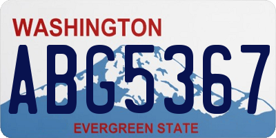 WA license plate ABG5367