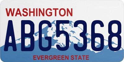 WA license plate ABG5368