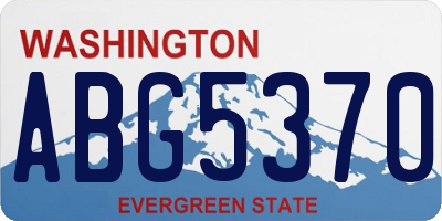 WA license plate ABG5370
