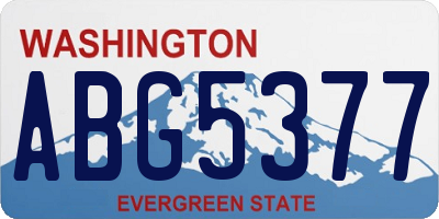 WA license plate ABG5377