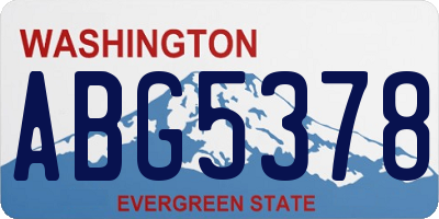 WA license plate ABG5378