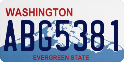 WA license plate ABG5381