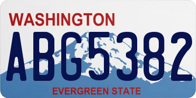 WA license plate ABG5382