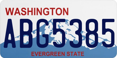 WA license plate ABG5385