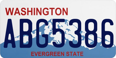 WA license plate ABG5386