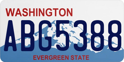 WA license plate ABG5388