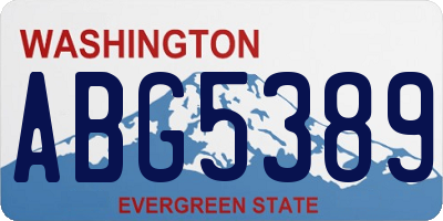 WA license plate ABG5389