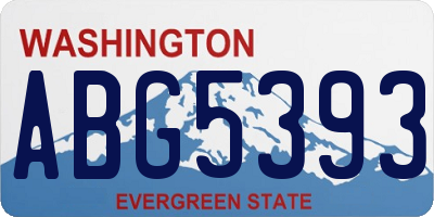 WA license plate ABG5393