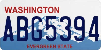 WA license plate ABG5394