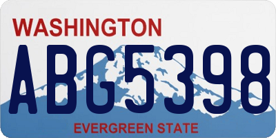 WA license plate ABG5398